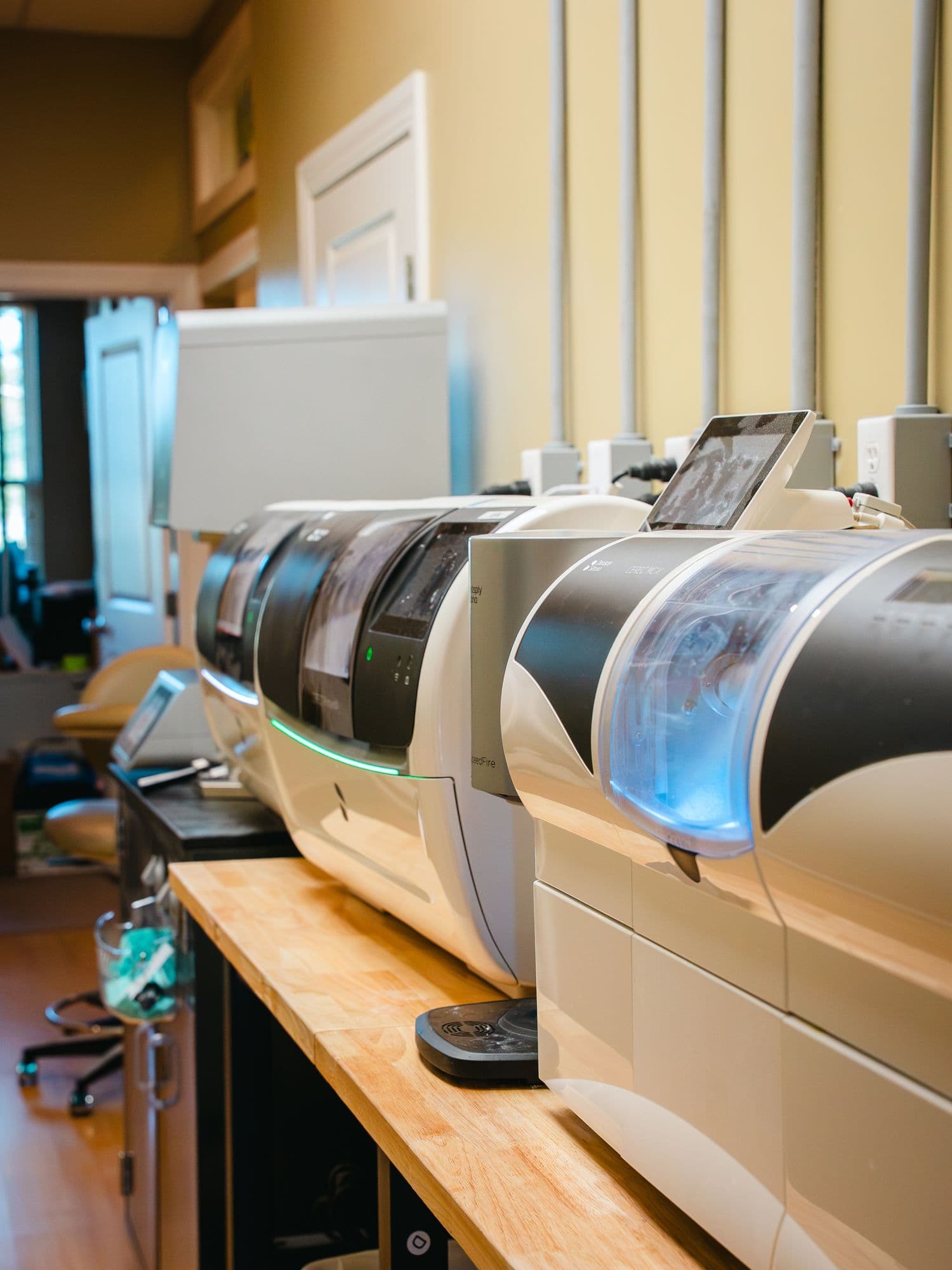 The milling units in the Park Place Dental in-house lab